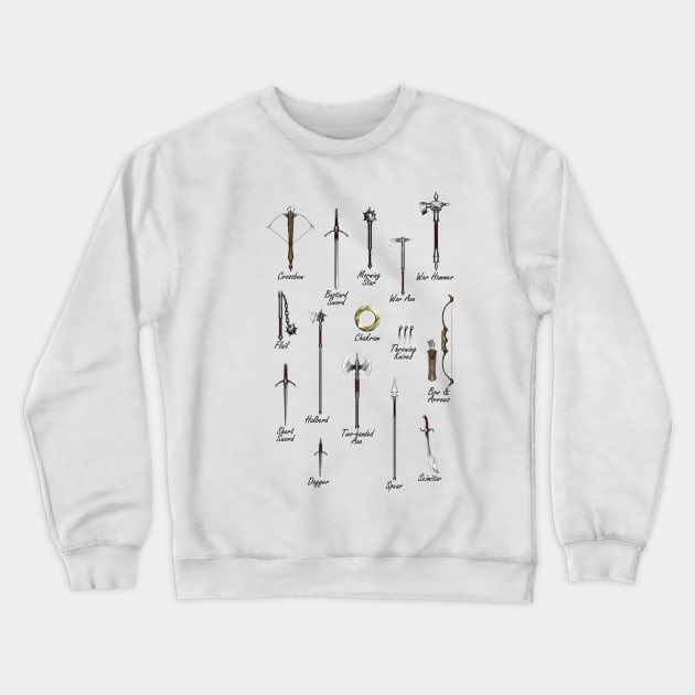 Medieval Weapons Crewneck Sweatshirt by MarceloMoretti90